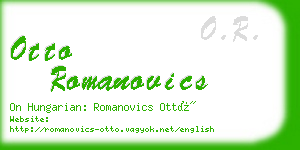 otto romanovics business card